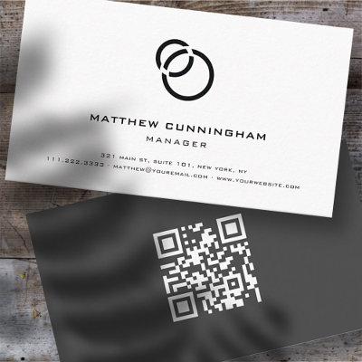 Minimalist Simple Elegant Modern Logo and QR Code