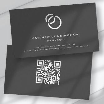 Minimalist Simple Elegant Modern Logo and QR Code