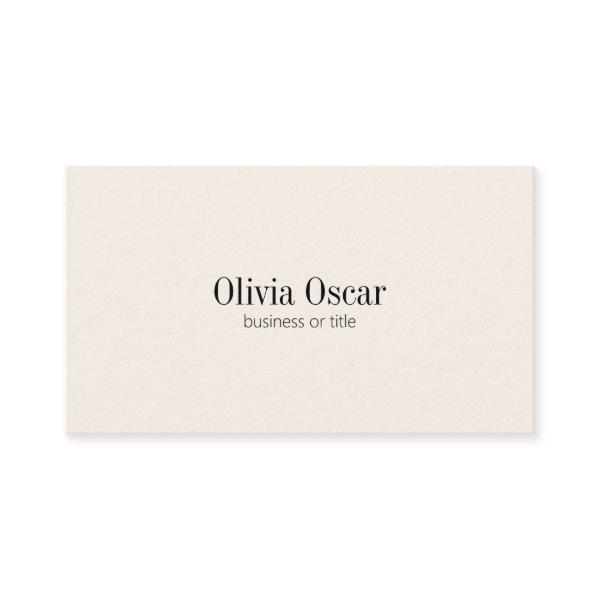 Minimalist Simple Ivory Cream Clean Job Title Name