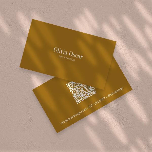 Minimalist Simple Ochre Gold Clean Custom QR Code