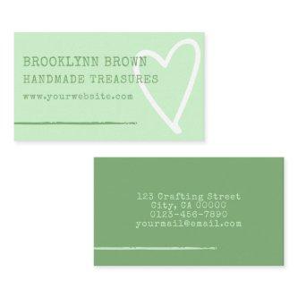 Minimalist Simple Pastel Green Cute Heart Graphic