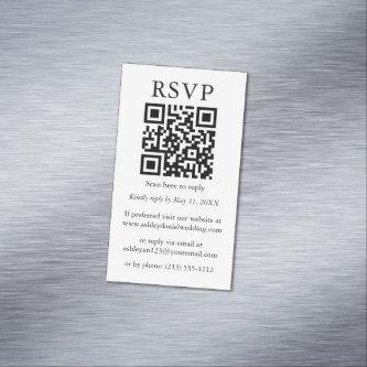 Minimalist Simple Wedding RSVP QR 25 Magnet Cards
