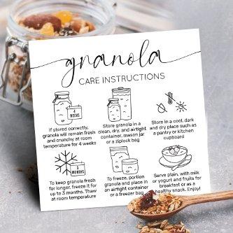 Minimalist Sourdough Granola Care Instructions Square