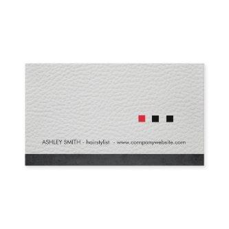Minimalist Squares White Leather Black Trim