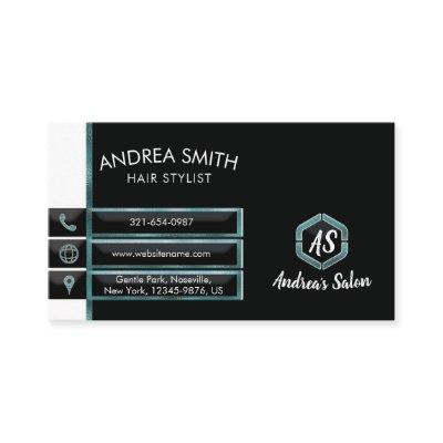 Minimalist Teal Glitter Foil Professional Modern