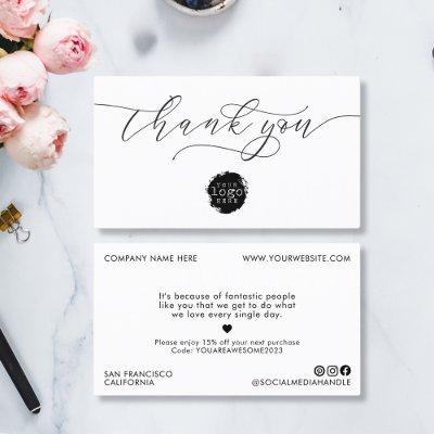Minimalist Thank You Script Heart Small Branding