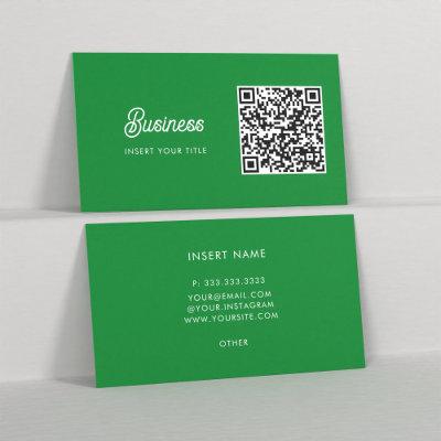 Minimalist Trendy Elegant QR Code Kelly Green