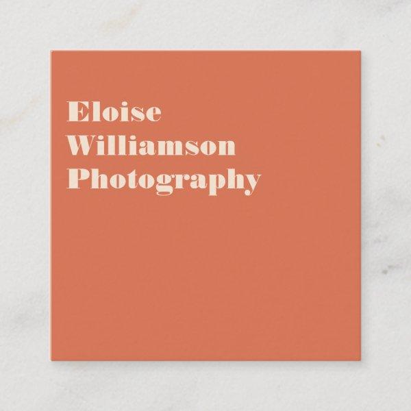 Minimalist Typography Burnt Orange Photographer  Square