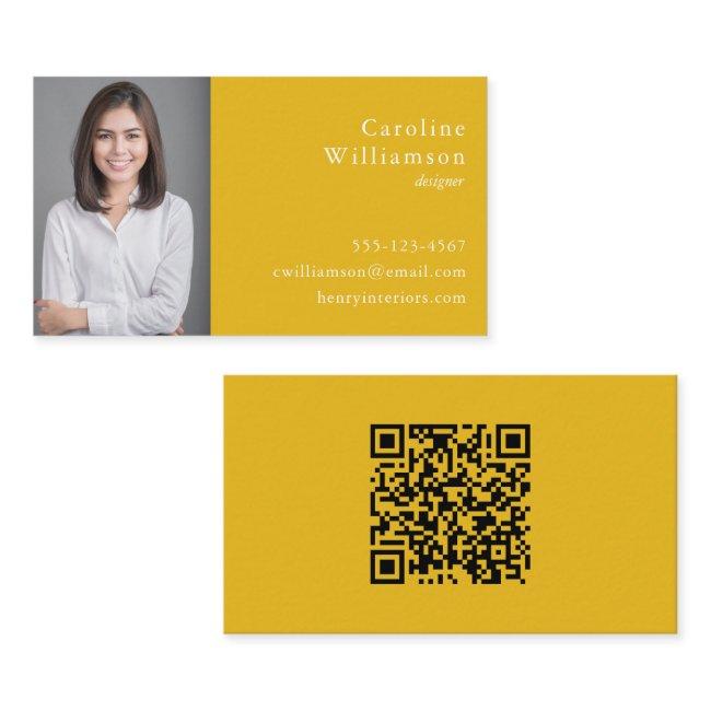 Minimalist Vibrant Yellow Professional Photo QR