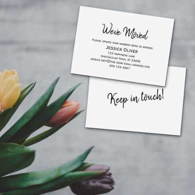 Minimalist "We've Moved" Card on Editable White