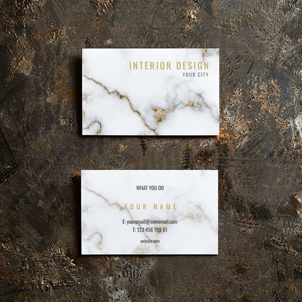 Minimalist White and Gold Marble