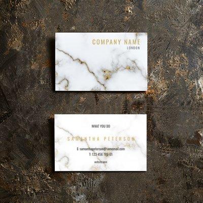 Minimalist White and Gold Marble