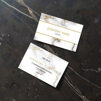 Minimalist White and Gold Marble