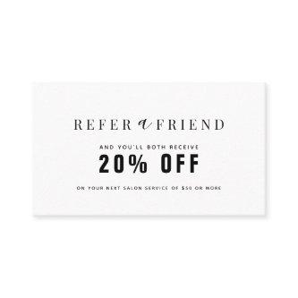 Minimalist White & Black Salon Referral