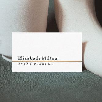 Minimalist White Faux Gold Line Event Planner