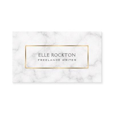 Minimalist White Marble Gold Frame