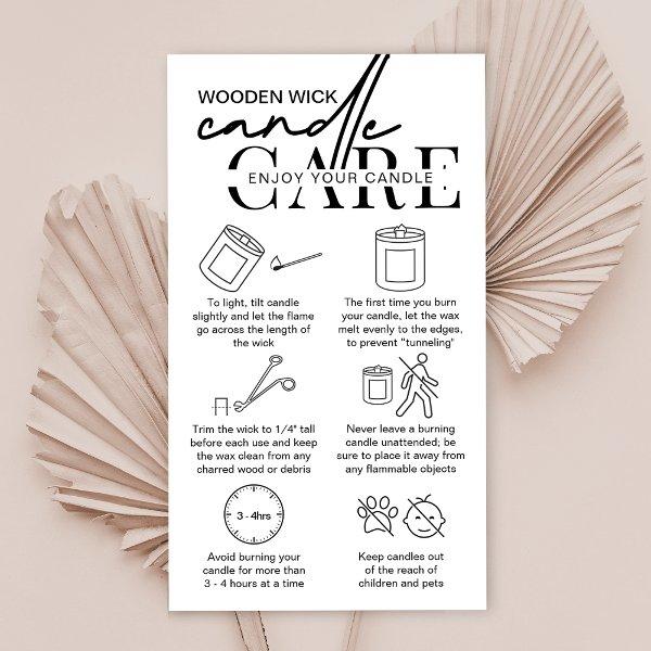 Minimalist Wooden Wick Candle Safety Instructions