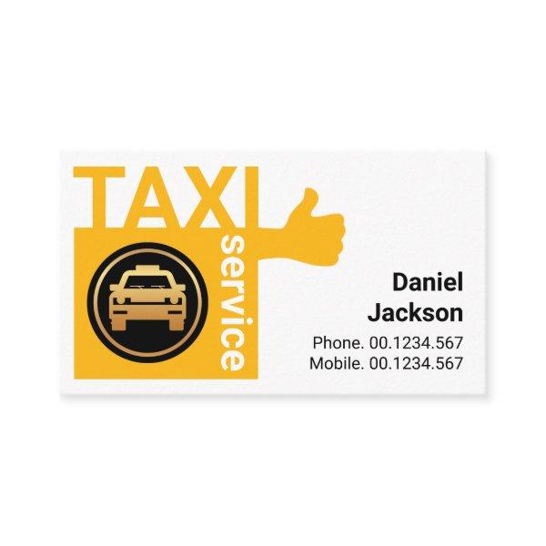 Minimalist Yellow Cube Thumbs Up Taxi Driver