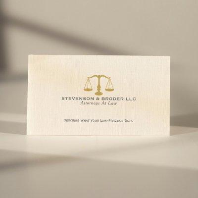 Minimalistic Beige linen & Gold Justice Scale