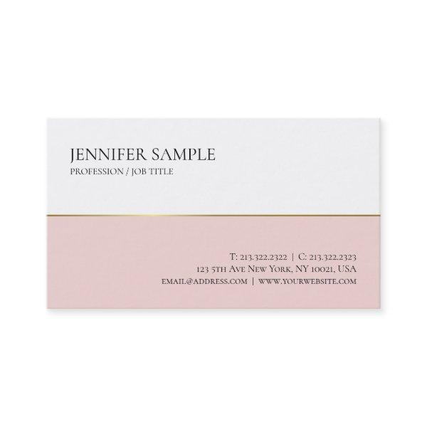 Minimalistic Elegant Pink Gold White Professional