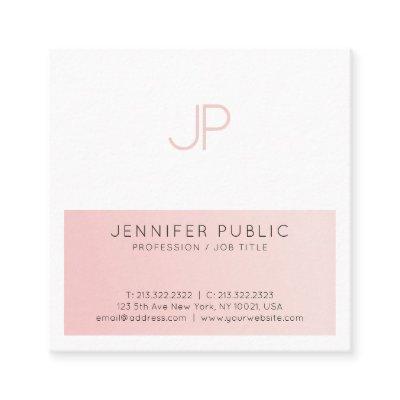 Minimalistic Elegant Professional Plain Pink White Square