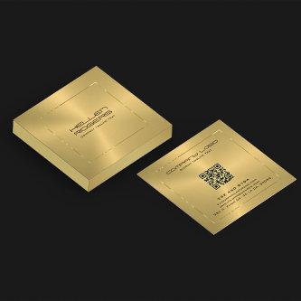 Minimalistic Gold Texture Tin Gold Border Frame Square