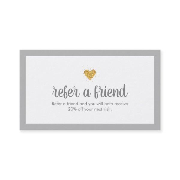 Minimalistic Gray & White Referral Card