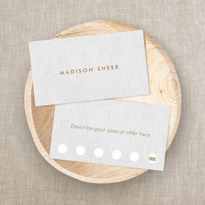 Minimalistic Light Gray Linen 6 Punch Loyalty