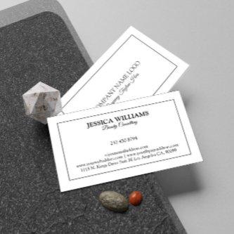 Minimalistic Modern Tin gray Border On White