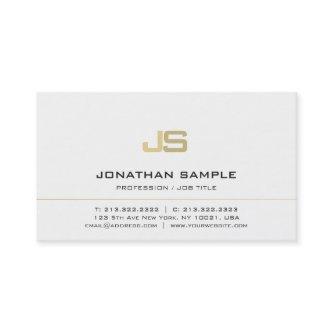 Minimalistic Monogram Modern White Gold Plain