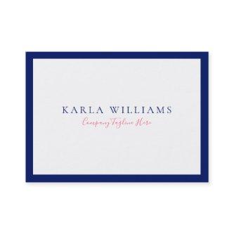 Minimalistic Navy-Blue Border On White