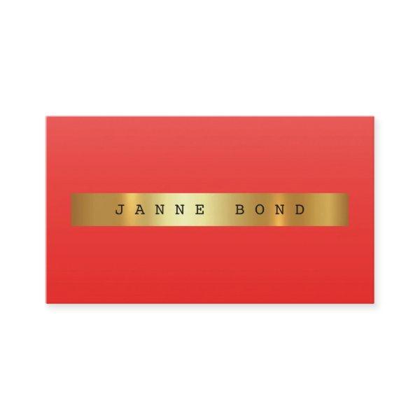 Minimalistic Ombre Red Candy Vip Golden Foil