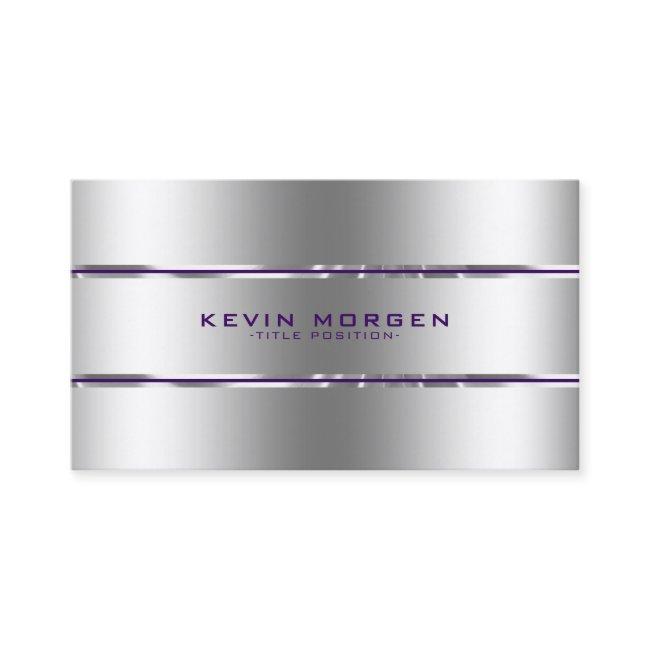 Minimalistic Purple & Silver Stripes