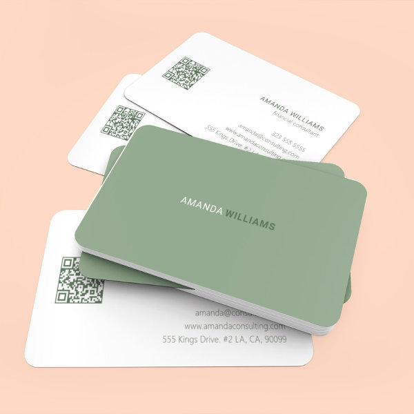 Minimalistic sage green and white typography