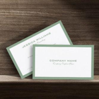 Minimalistic Sage Green Border On White