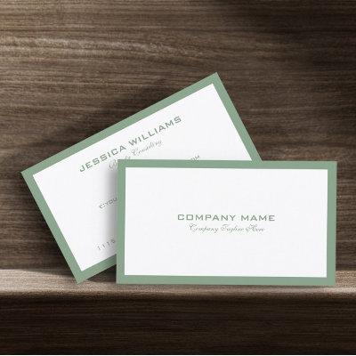 Minimalistic Sage Green Border On White