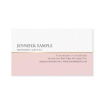 Minimalistic Stylish Pink Gold White Modern Plain