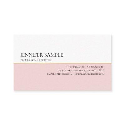 Minimalistic Stylish Pink Gold White Modern Plain