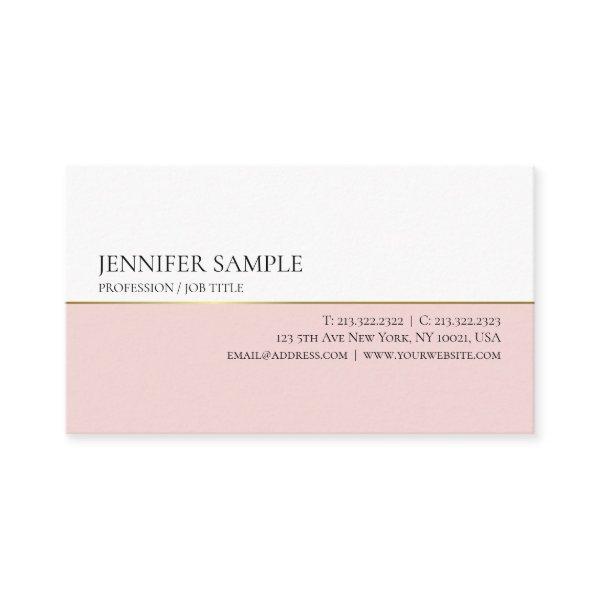Minimalistic Stylish Pink Gold White Modern Plain