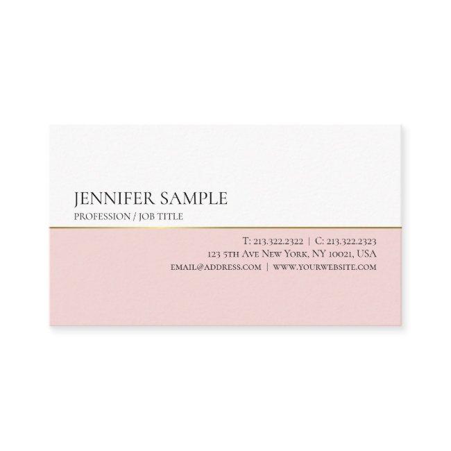 Minimalistic Stylish Pink Gold White Modern Plain