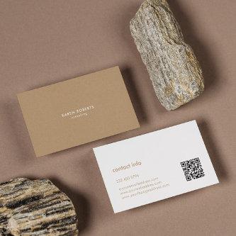 Minimalistic Tan Linen White Typography