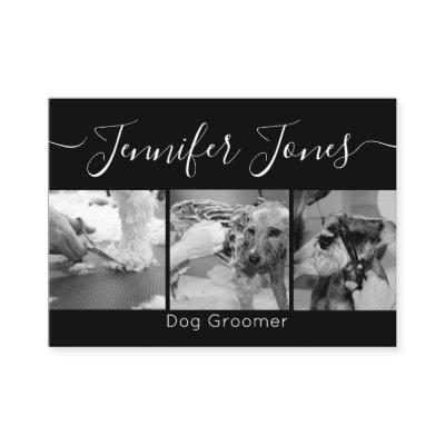 Minimalistic Trendy Black and White Dog Grooming
