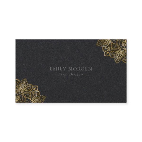 Minimalistic Typography Gold Tribal Paisley Accent