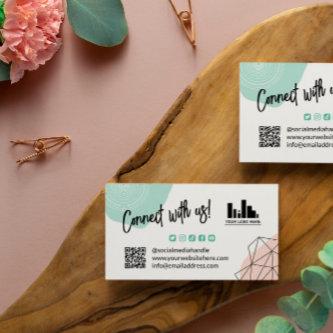 Mint Blush Connect With Us Social Media QR Code