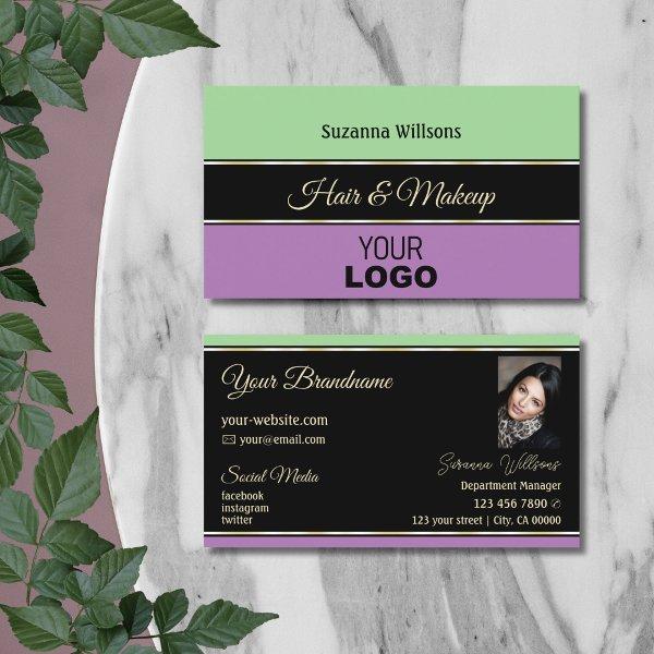 Mint Green Black Lavender Chic with Logo and Photo