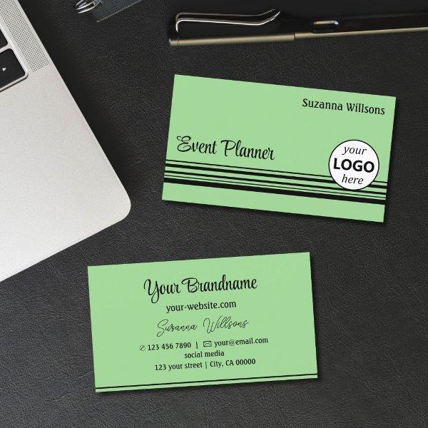 Mint Green Black Stripes with Logo Professional