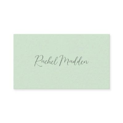 Mint Green Feminine Minimalist Script Custom Name