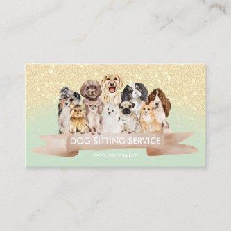 Mint Green Gold Pet Grooming Dog Boutique