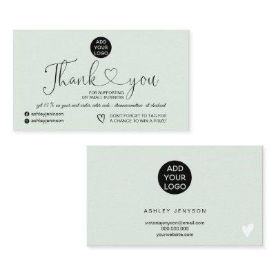 Mint green modern simple logo order thank you