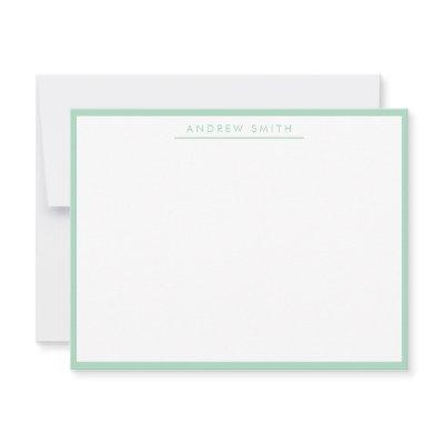 Mint Green Simple Line Modern Classic Minimalist Note Card